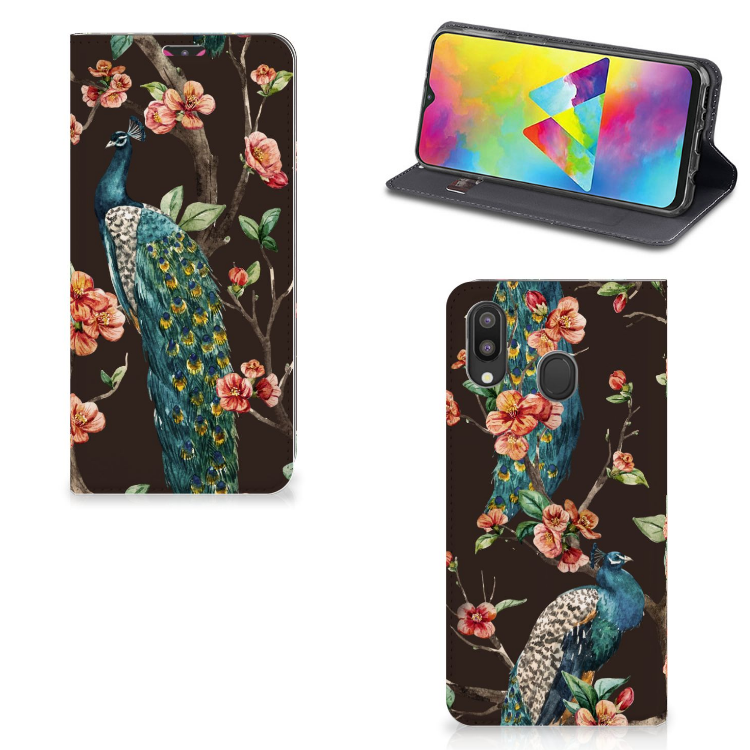 Samsung Galaxy M20 Hoesje maken Pauw met Bloemen
