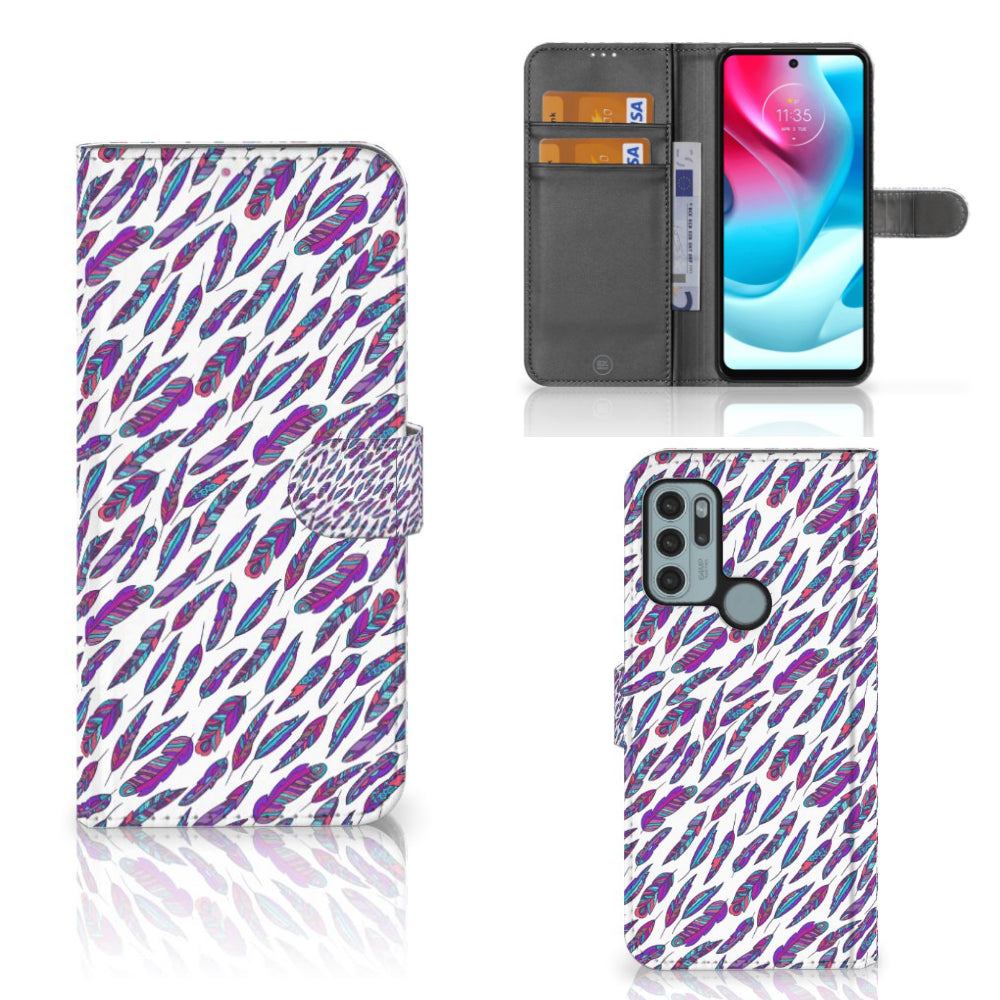 Motorola Moto G60s Telefoon Hoesje Feathers Color