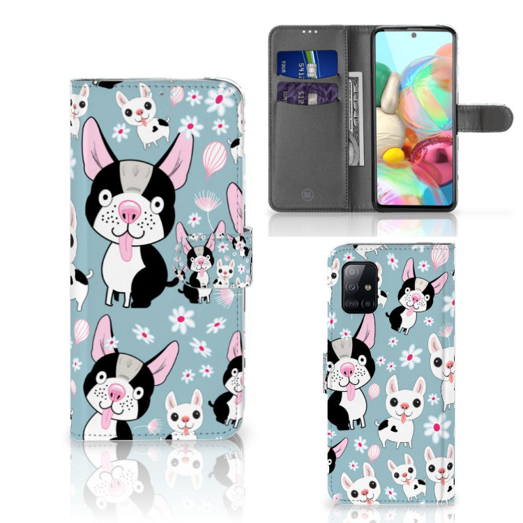 Samsung Galaxy A71 Telefoonhoesje met Pasjes Hondjes