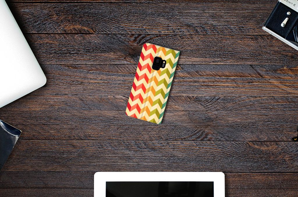 Samsung Galaxy S9 Hoesje met Magneet Zigzag Multi Color