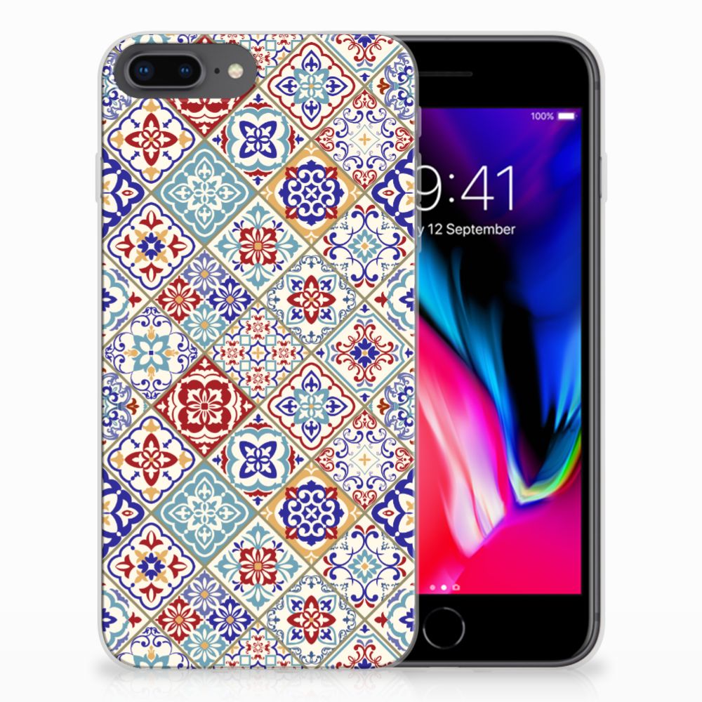 Apple iPhone 7 Plus | 8 Plus TPU Siliconen Hoesje Tiles Color