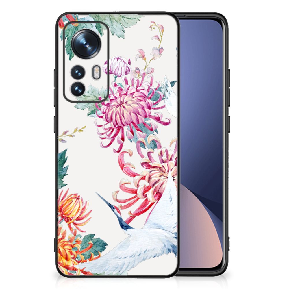 Xiaomi 12 | 12X Dierenprint Telefoonhoesje Bird Flowers