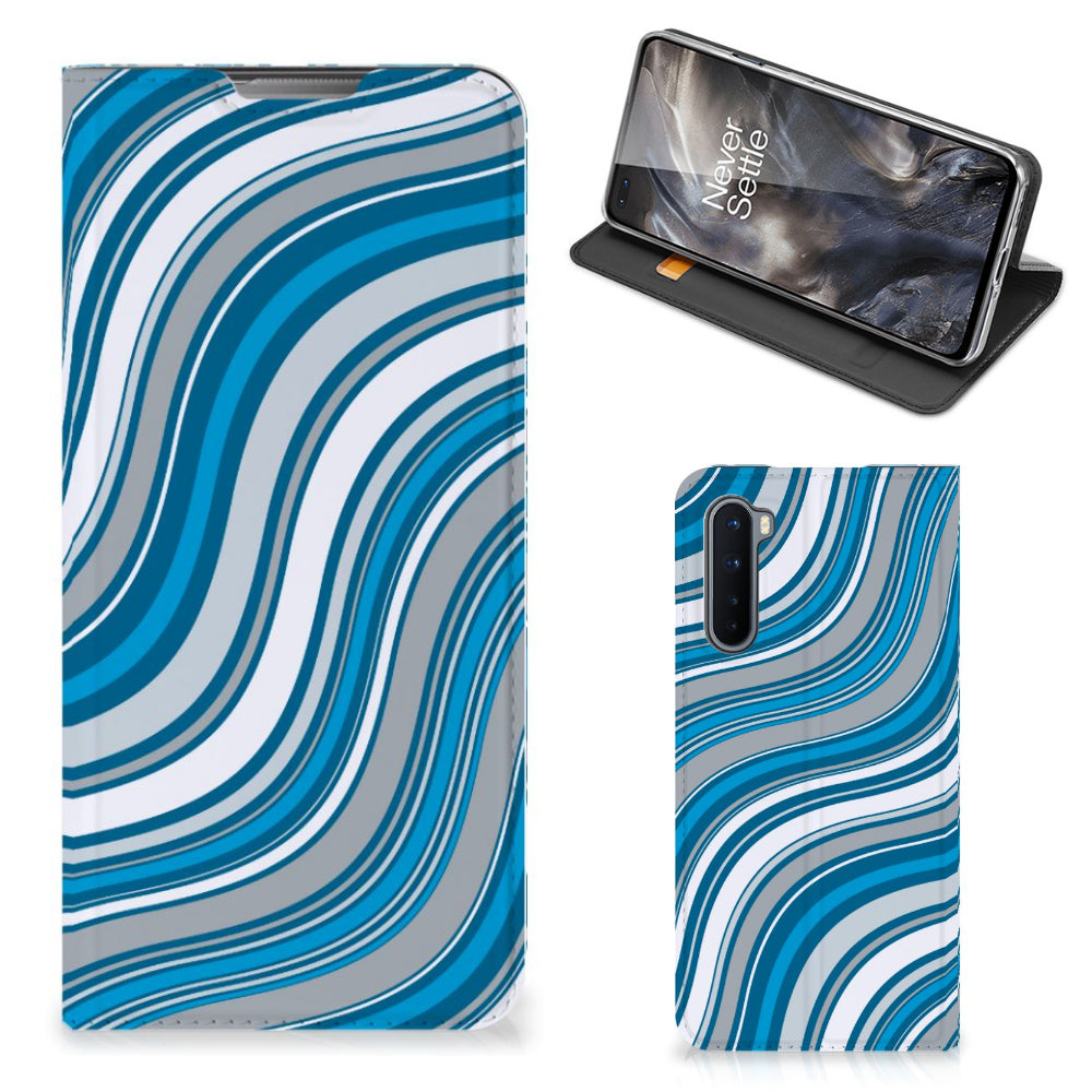 OnePlus Nord Hoesje met Magneet Waves Blue
