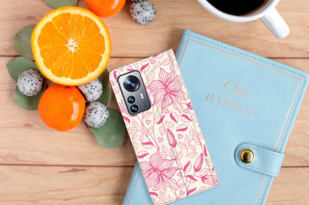 Xiaomi 12 Pro Smart Cover Pink Flowers - B2C Telecom