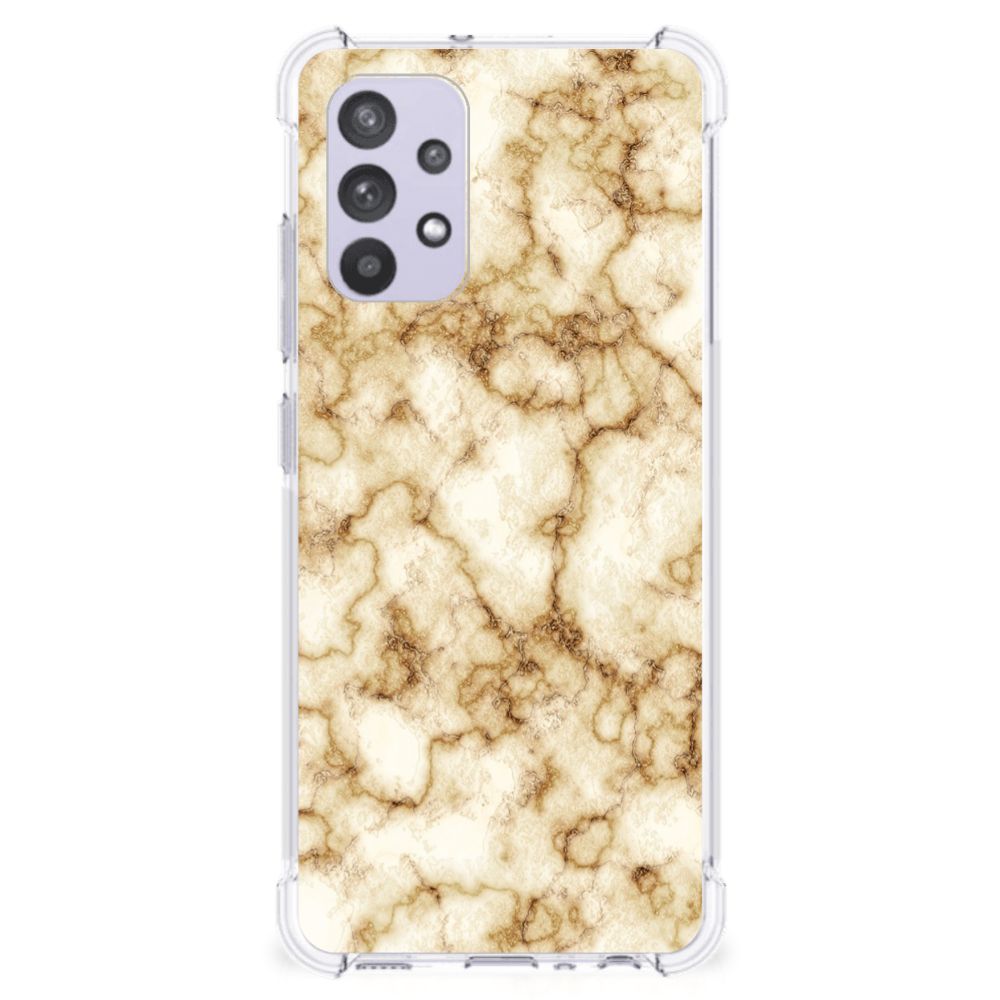 Samsung Galaxy A32 4G | A32 5G Enterprise Editie Anti-Shock Hoesje Marmer Goud B2C Telecom