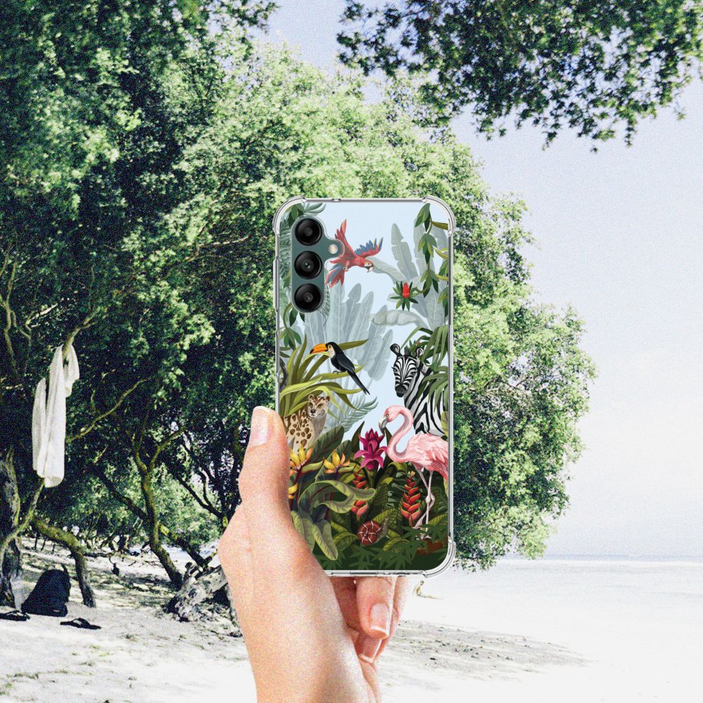 Case Anti-shock voor Samsung Galaxy A14 5G/4G Jungle met tropisch dierenprint