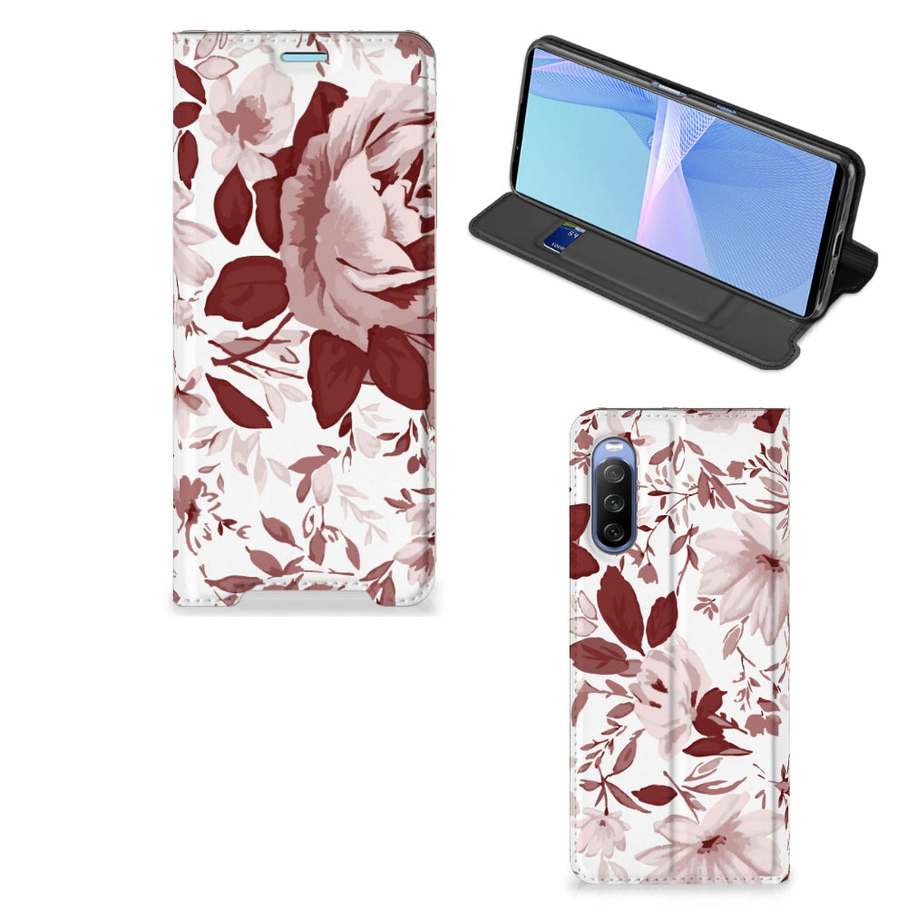 Bookcase Sony Xperia 10 III Watercolor Flowers