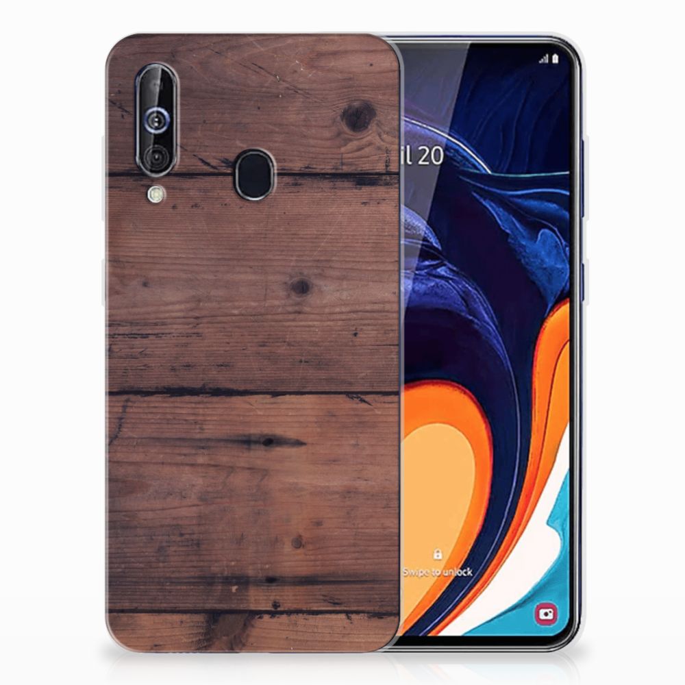 Samsung Galaxy A60 Bumper Hoesje Old Wood