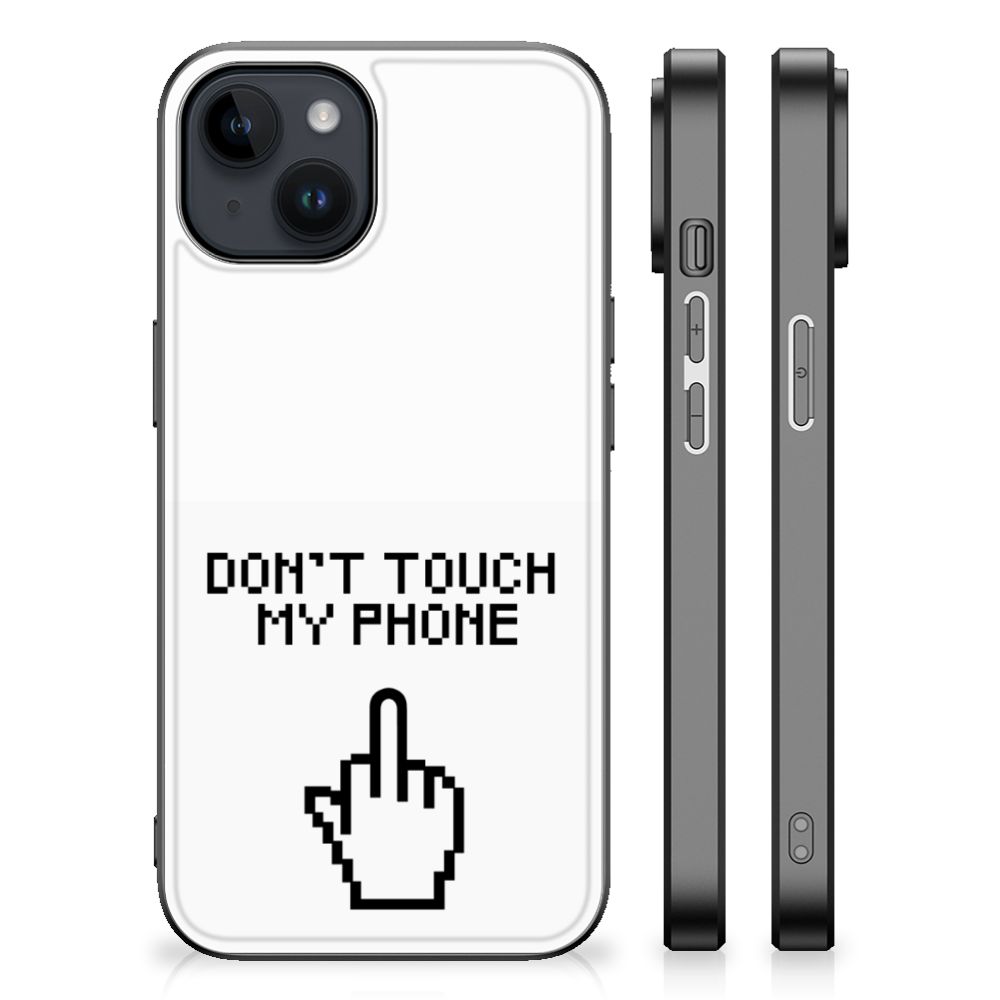 iPhone 15 Plus Telefoon Hoesje Finger Don't Touch My Phone