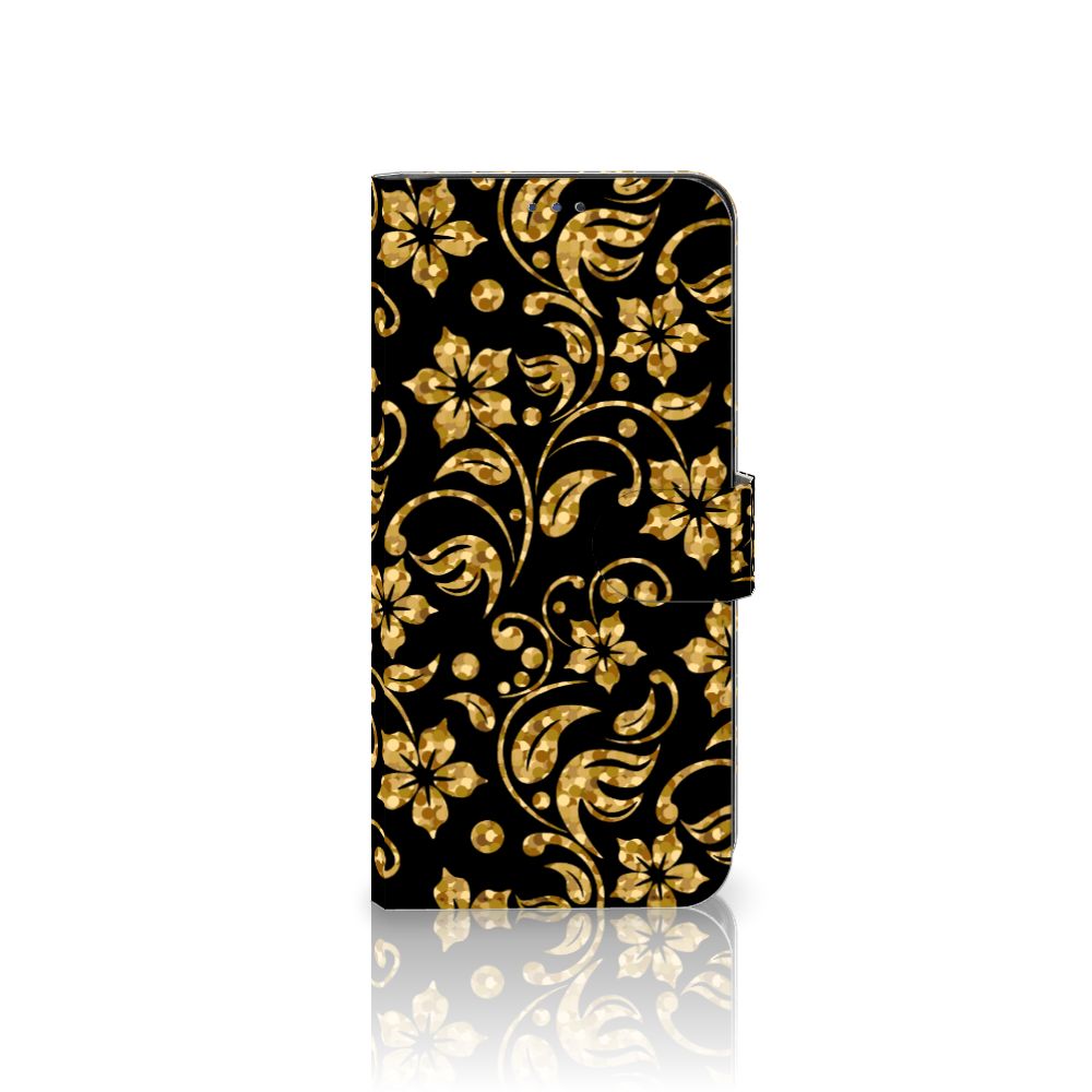 Motorola Moto G22 Hoesje Gouden Bloemen