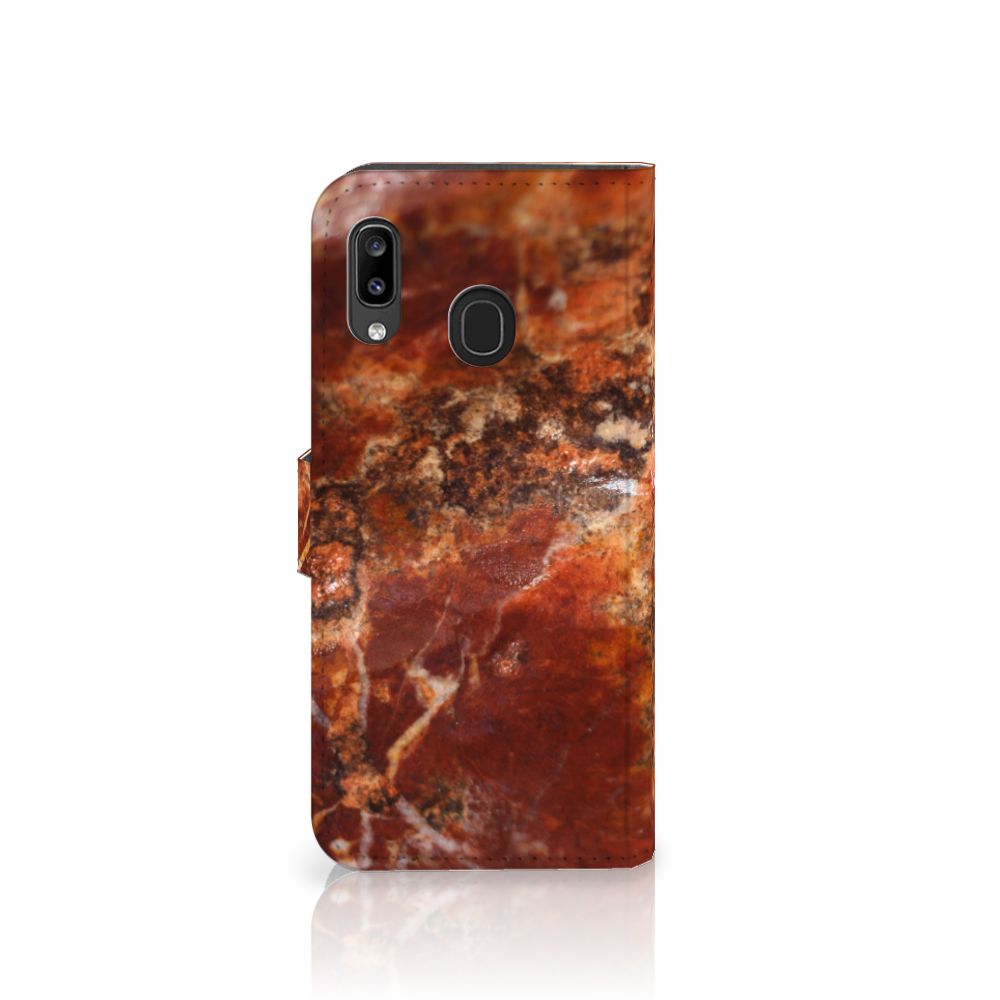 Samsung Galaxy A30 Bookcase Marmer Bruin
