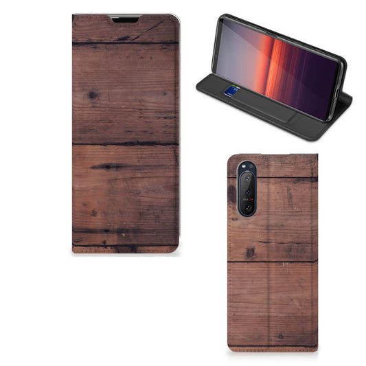 Sony Xperia 5 II Book Wallet Case Old Wood