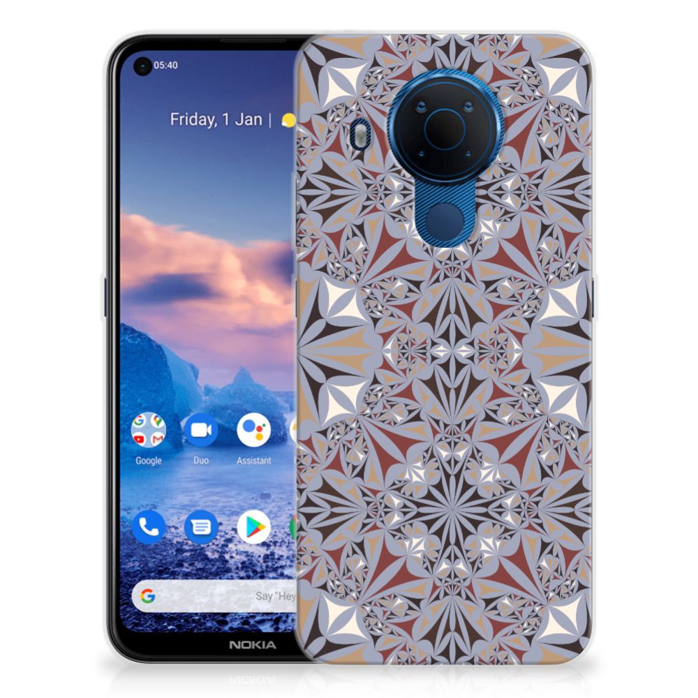 Nokia 5.4 TPU Siliconen Hoesje Flower Tiles