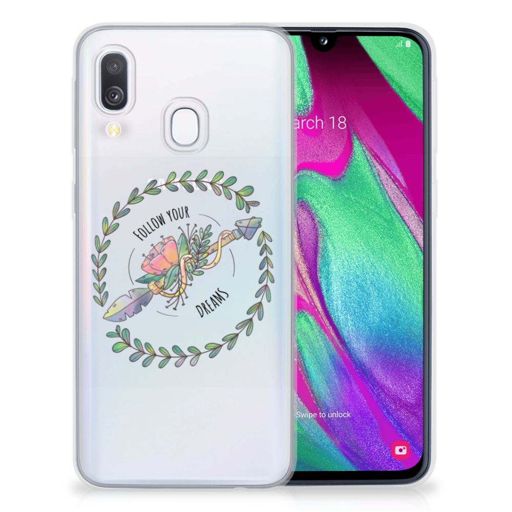 Samsung Galaxy A40 Telefoonhoesje met Naam Boho Dreams