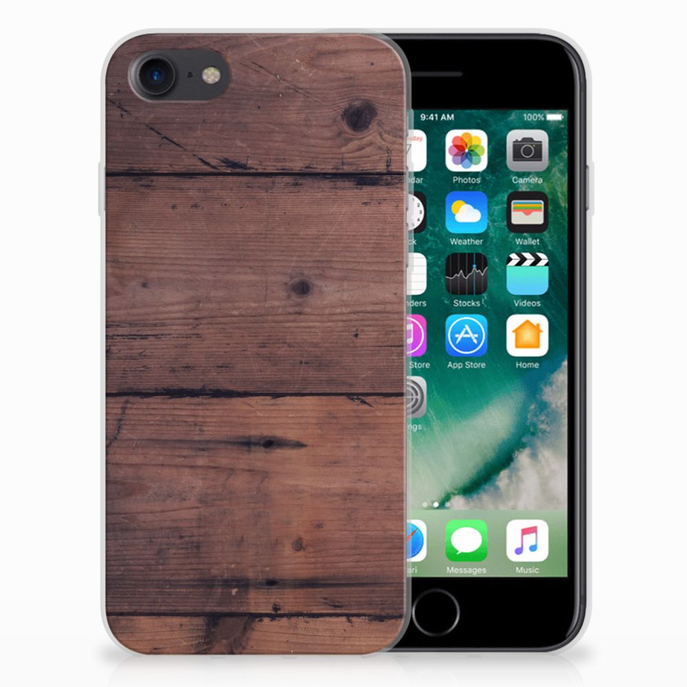 iPhone SE 2022 | SE 2020 | 8 | 7 Bumper Hoesje Old Wood