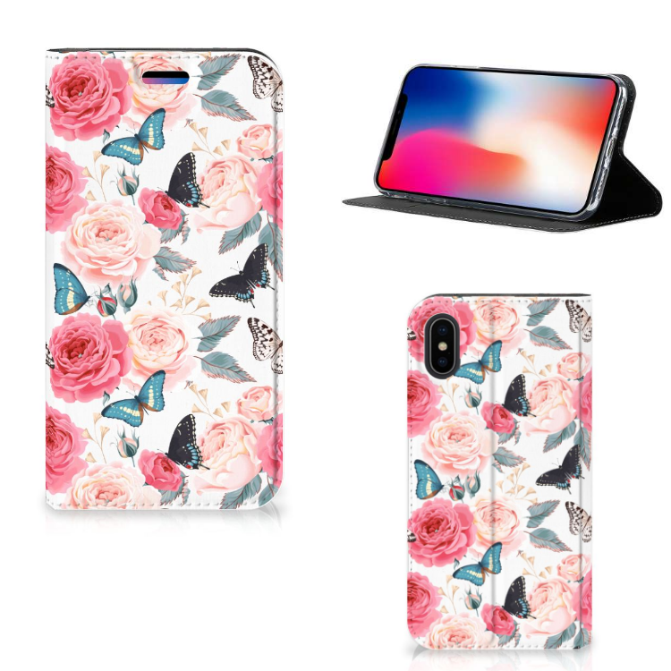 Apple iPhone X | Xs Smart Cover Butterfly Roses