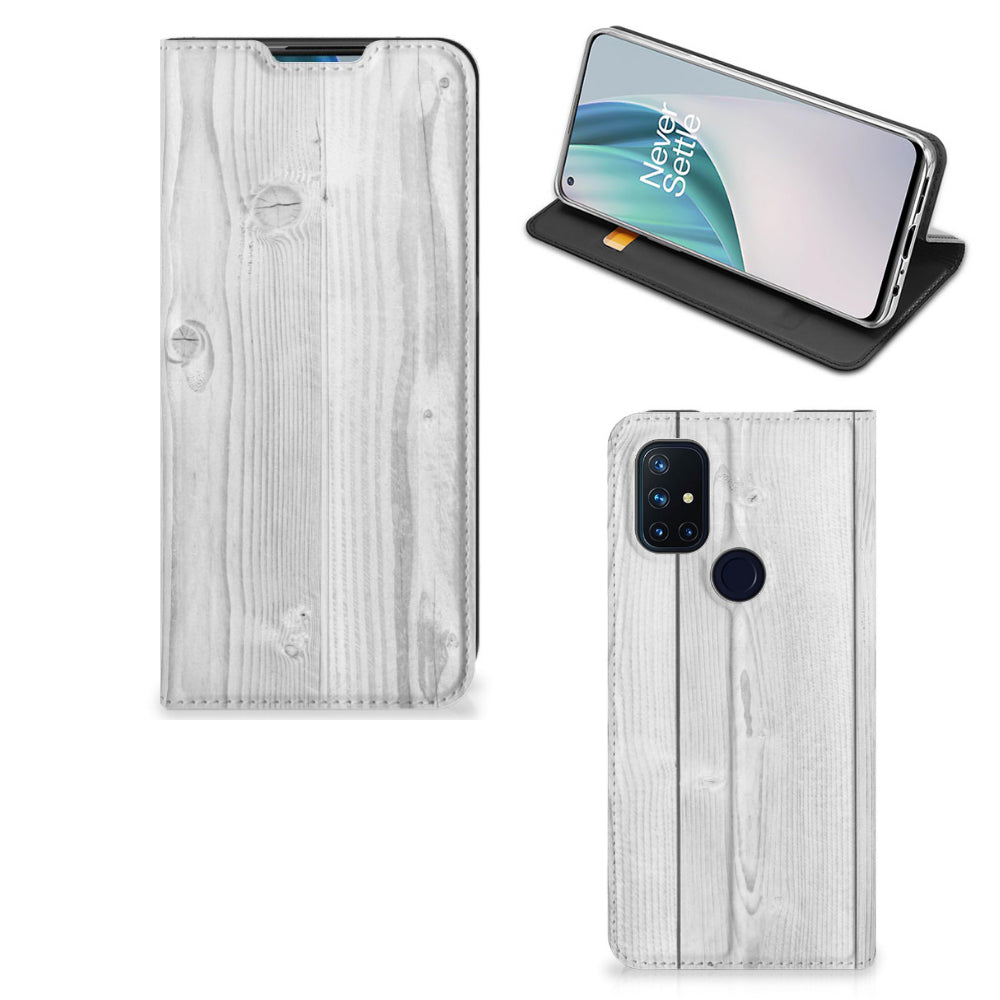 OnePlus Nord N10 5G Book Wallet Case White Wood