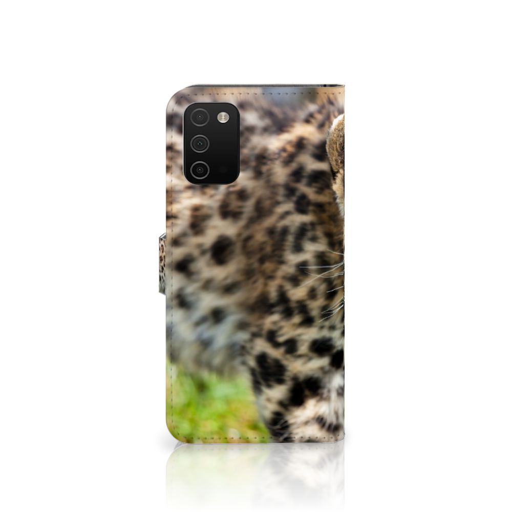 Samsung Galaxy A03s Telefoonhoesje met Pasjes Baby Luipaard
