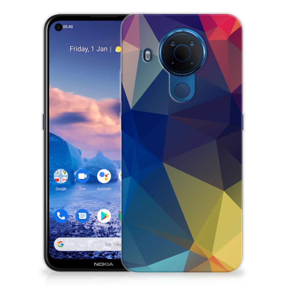 Nokia 5.4 TPU Hoesje Polygon Dark
