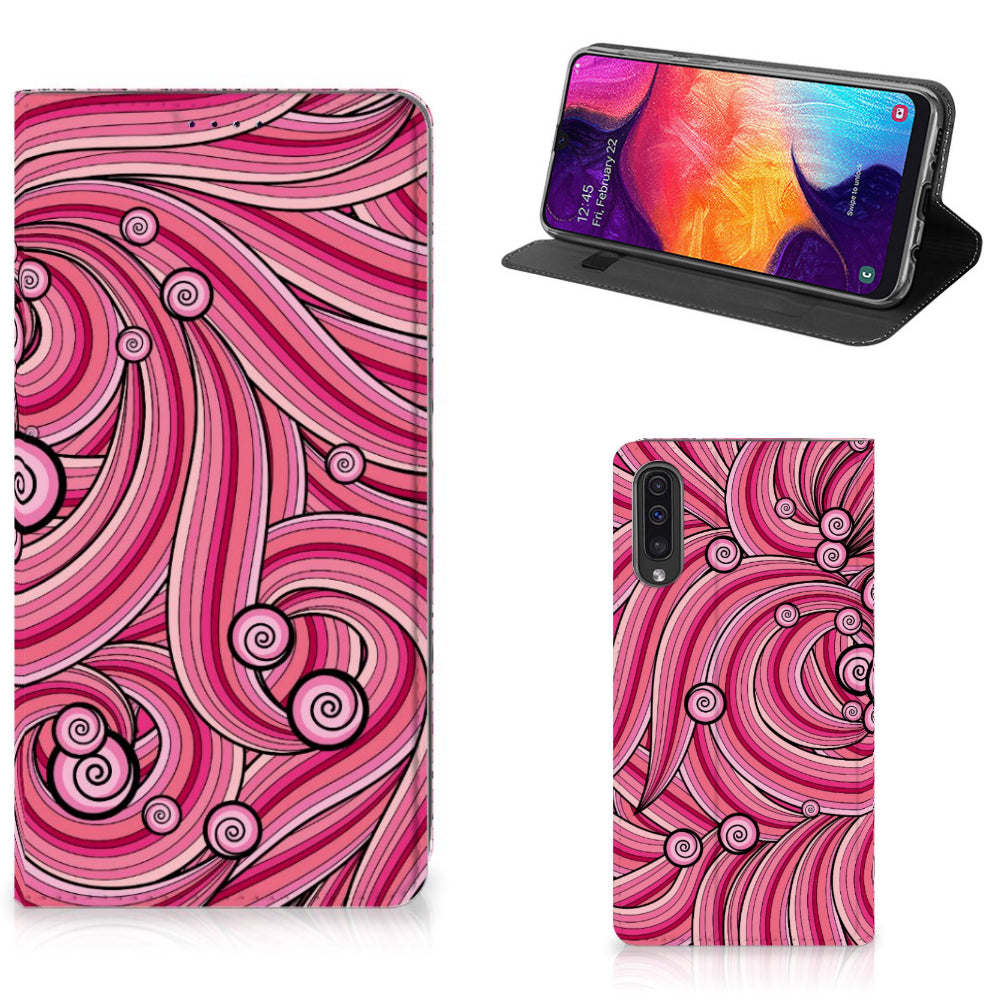 Samsung Galaxy A50 Bookcase Swirl Pink