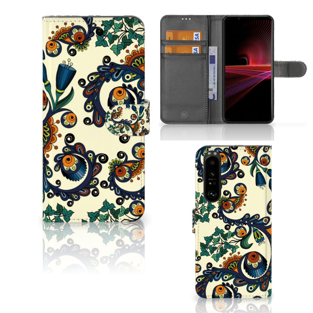 Wallet Case Sony Xperia 1 III Barok Flower