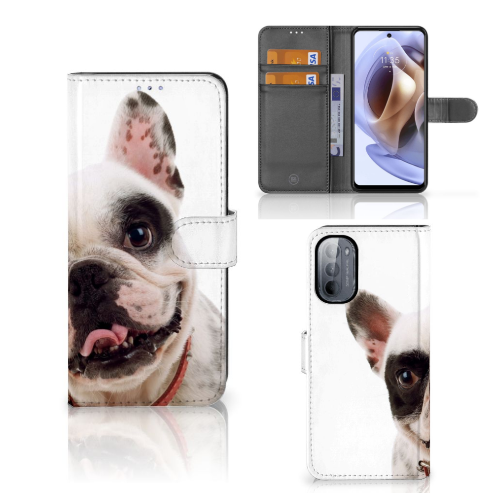 Motorola Moto G31 | G41 Telefoonhoesje met Pasjes Franse Bulldog