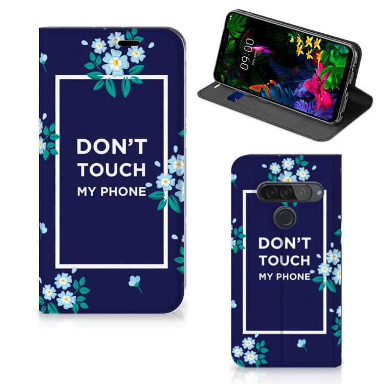 LG G8s Thinq Design Case Flowers Blue DTMP