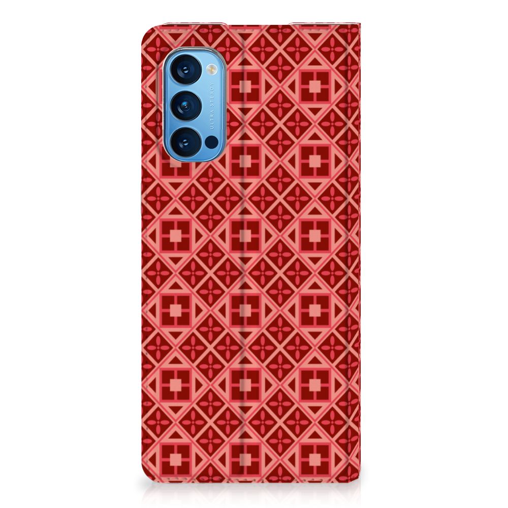 OPPO Reno4 Pro 5G Hoesje met Magneet Batik Rood - B2C Telecom