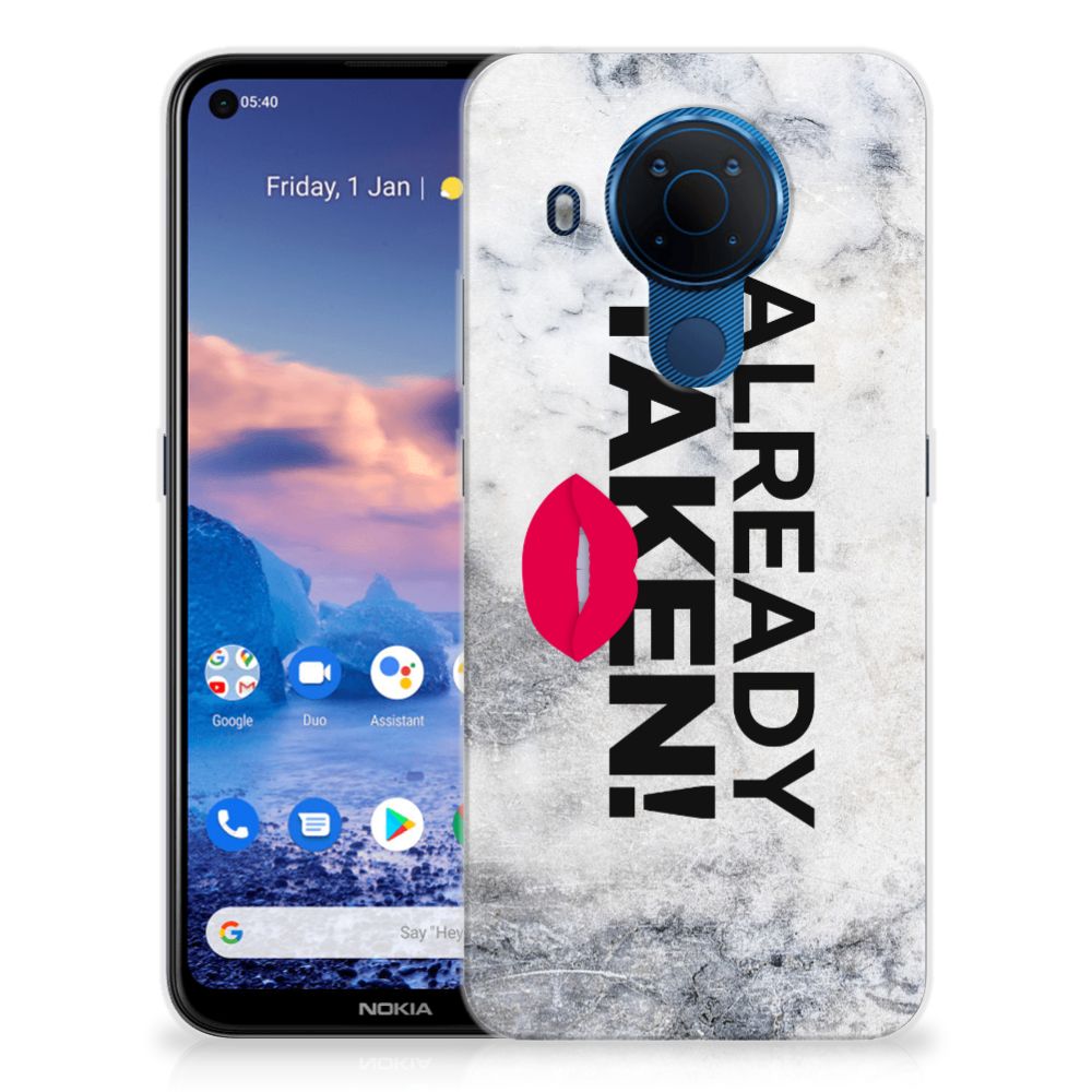 Nokia 5.4 Siliconen hoesje met naam Already Taken White