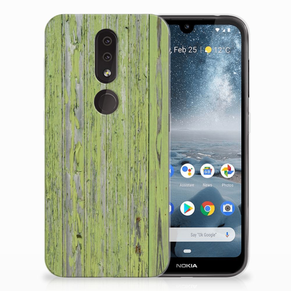 Nokia 4.2 Bumper Hoesje Green Wood