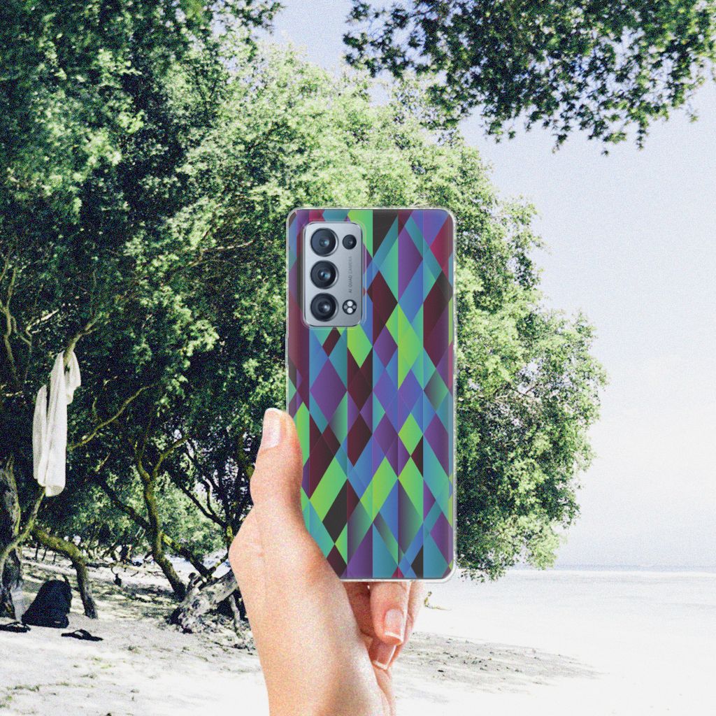 OPPO Reno 6 Pro Plus 5G TPU Hoesje Abstract Green Blue B2C Telecom