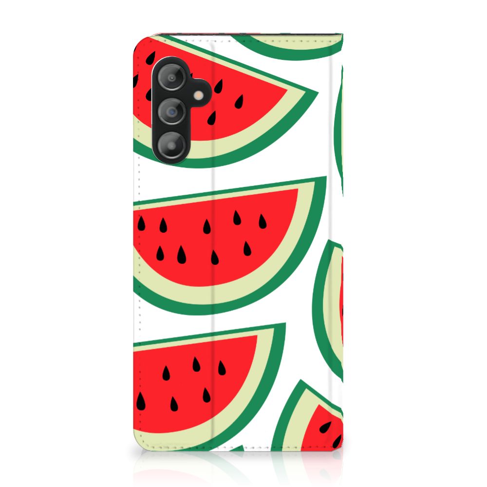 Samsung Galaxy A14 4G Flip Style Cover Watermelons design with vibrant watermelon patterns.