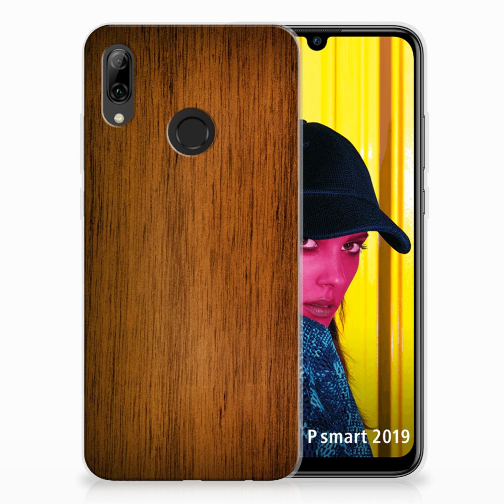 Huawei P Smart 2019 Bumper Hoesje Donker Hout