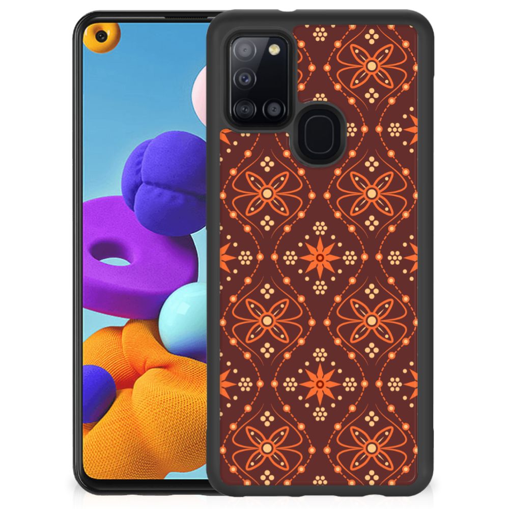 Samsung Galaxy A21s Bumper Case Batik Brown