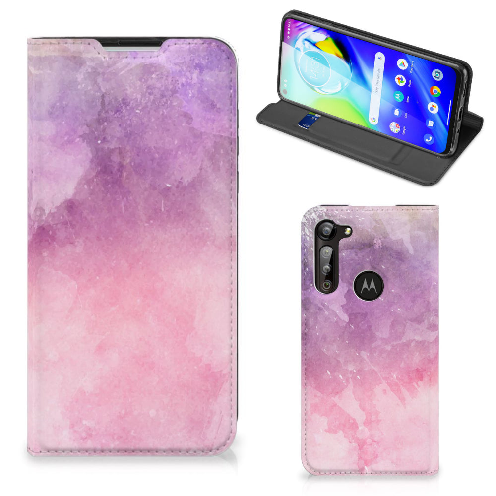 Bookcase Motorola Moto G8 Power Pink Purple Paint