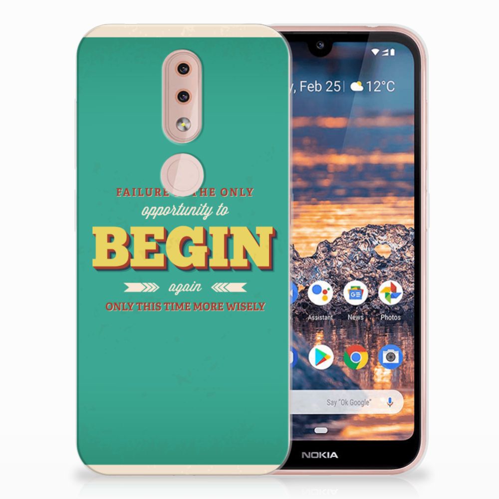 Nokia 4.2 Siliconen hoesje met naam Quote Begin