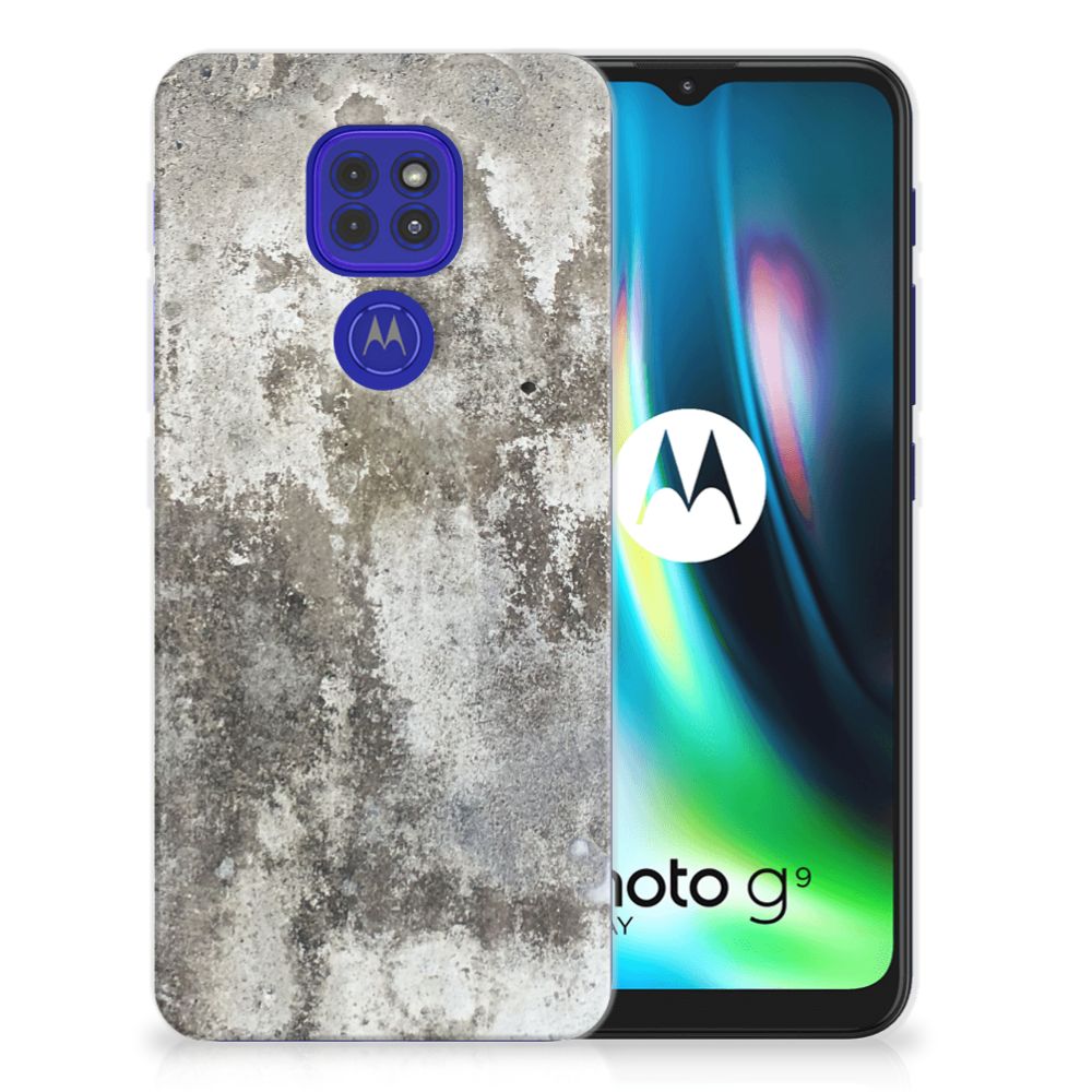 Motorola Moto G9 Play | E7 Plus TPU Siliconen Hoesje Beton Print B2C Telecom