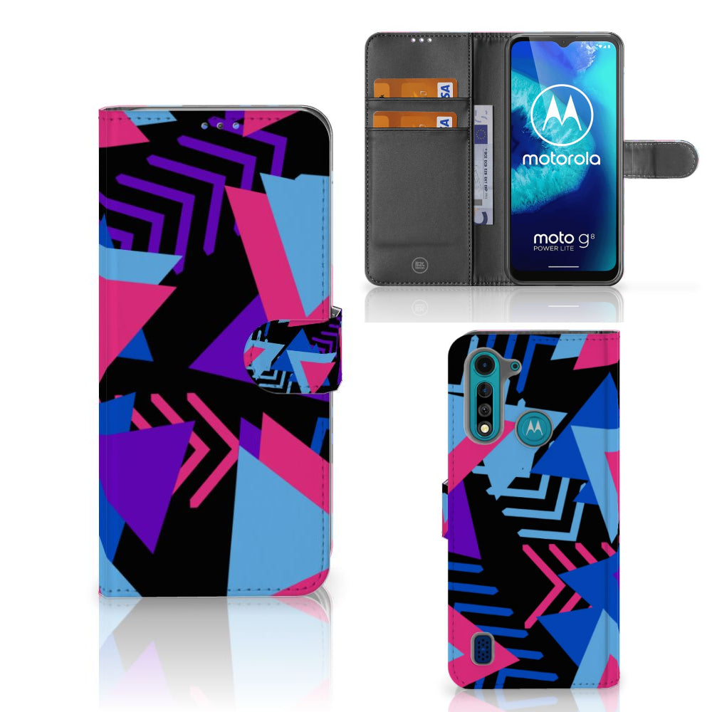 Motorola G8 Power Lite Book Case Funky Triangle