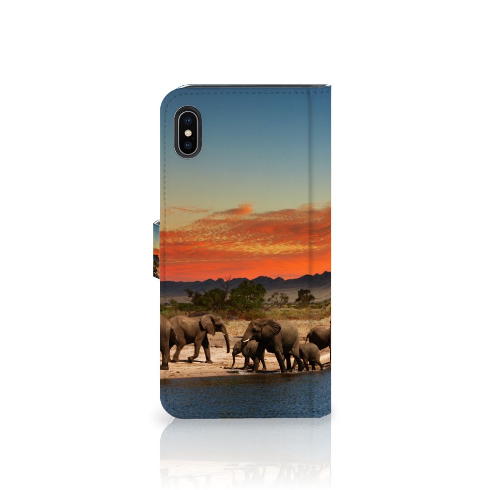 Apple iPhone Xs Max Telefoonhoesje met Pasjes Olifanten