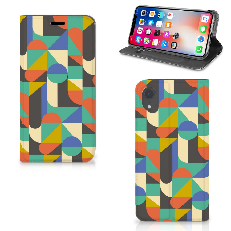 Apple iPhone Xr Hoesje met Magneet Funky Retro