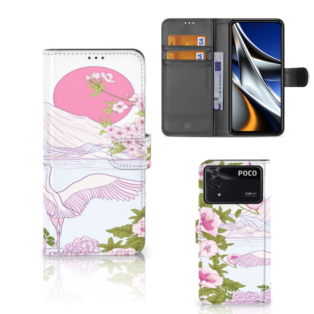 Xiaomi Poco X4 Pro 5G Telefoonhoesje met Pasjes Bird Standing