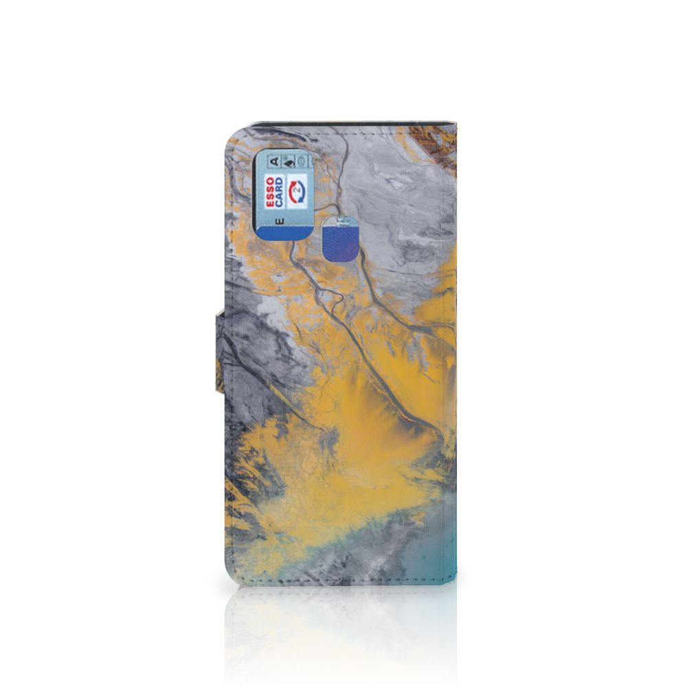 Samsung Galaxy M31 Bookcase Marble Blue Gold