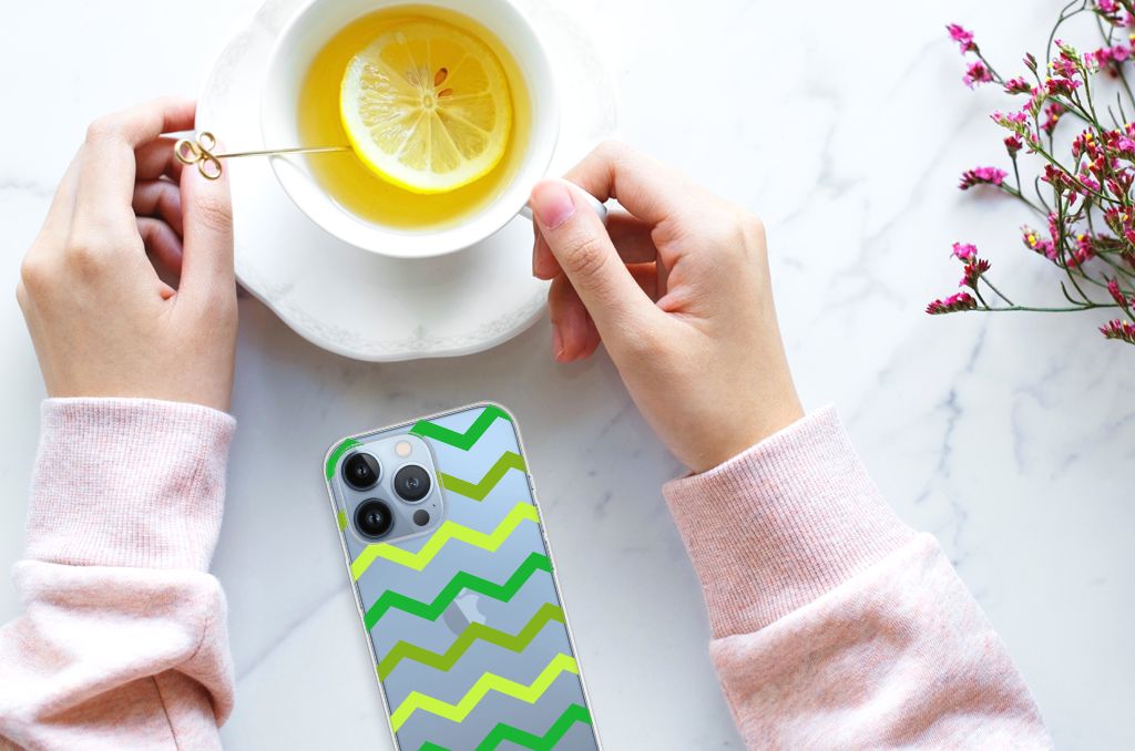 Apple iPhone 13 Pro TPU bumper Zigzag Groen B2C Telecom