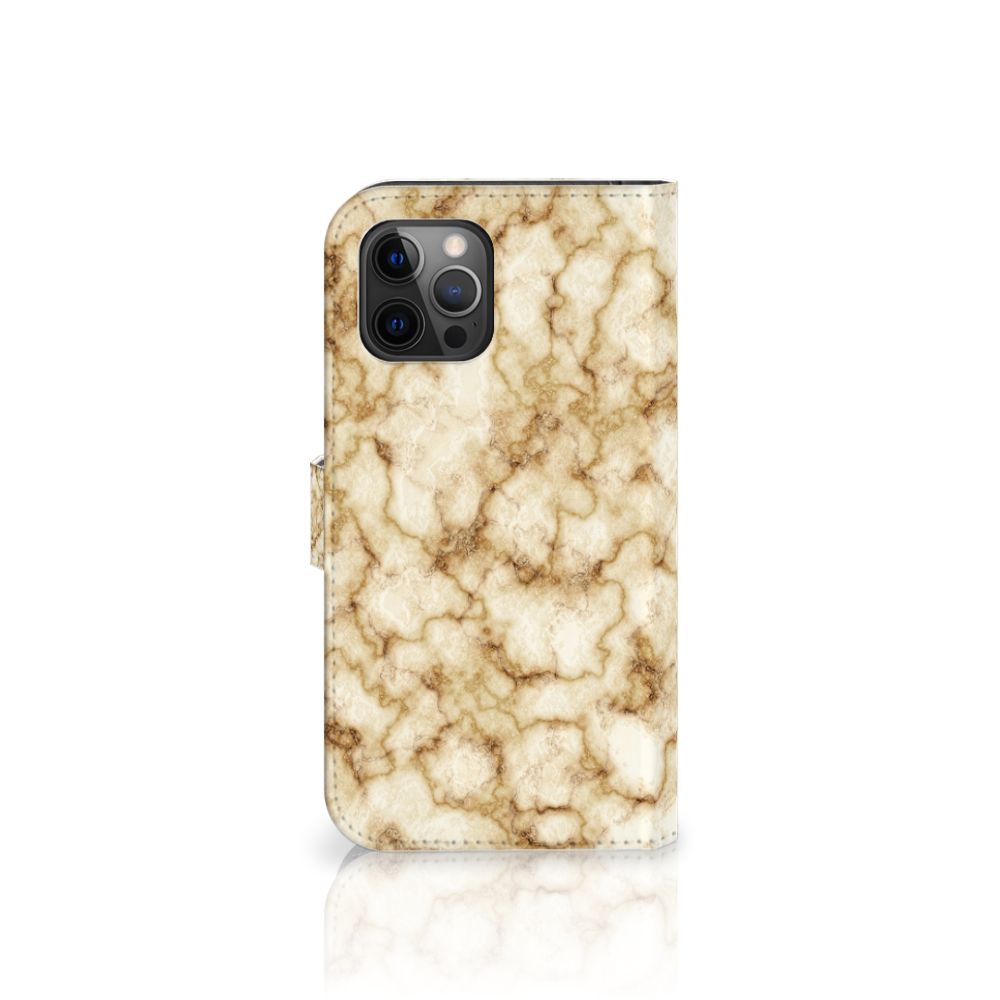 Apple iPhone 12 Pro Max Bookcase Marmer Goud
