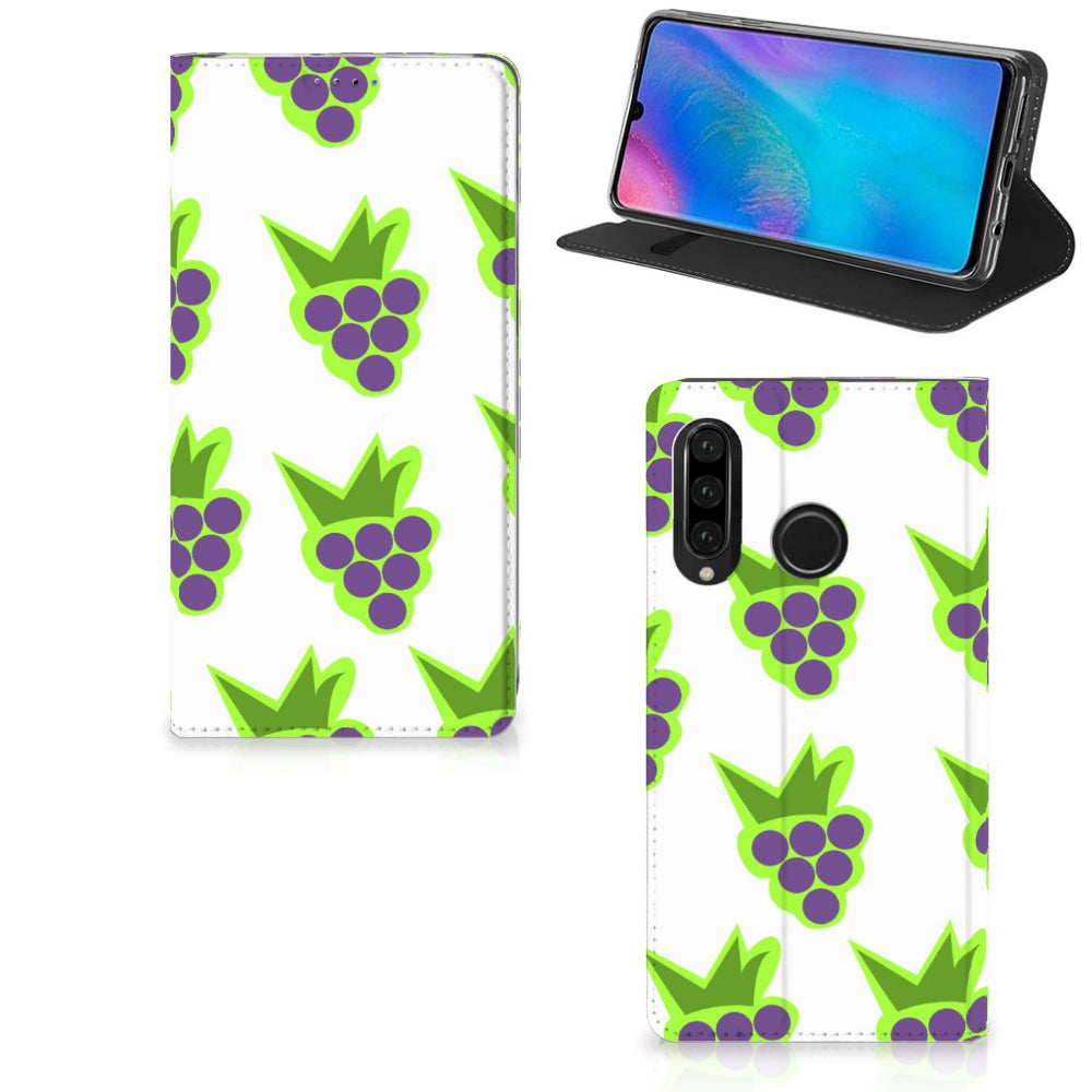 Huawei P30 Lite New Edition Flip Style Cover Druiven