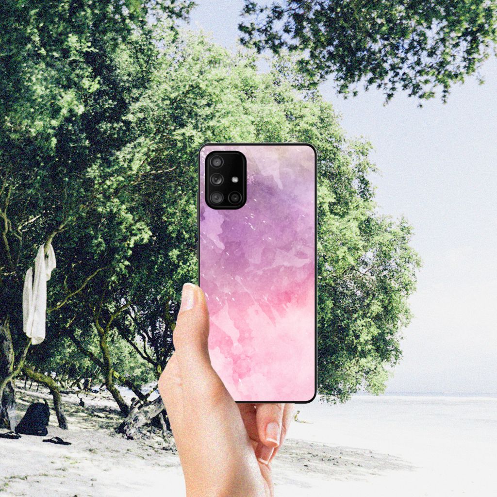 Kleurrijke Telefoonhoesje Samsung Galaxy A71 Pink Purple Paint B2C Telecom
