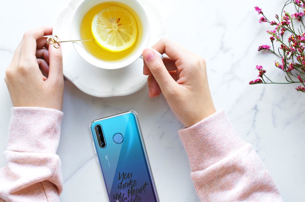 Huawei P30 Lite Telefoonhoesje met tekst Heart Smile