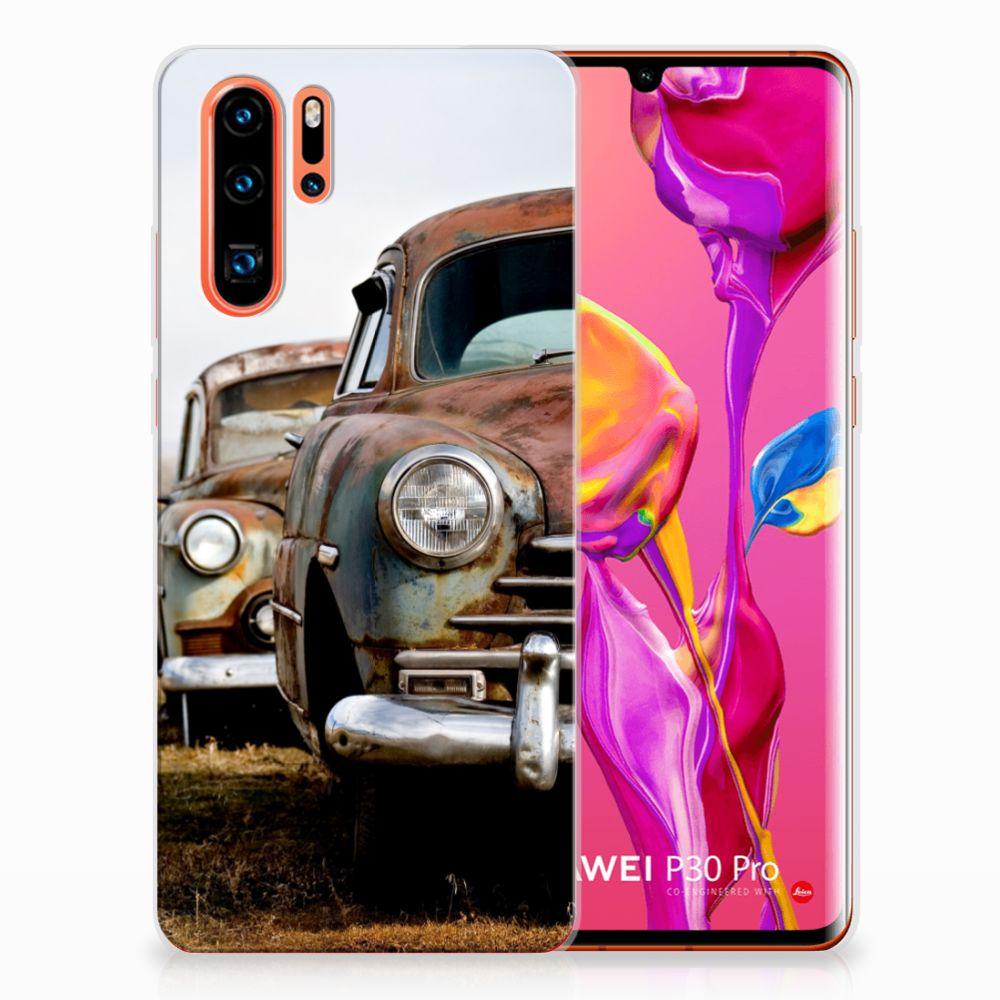 Huawei P30 Pro Siliconen Hoesje met foto Vintage Auto