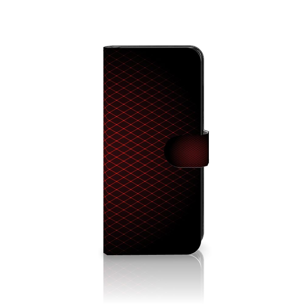 OPPO Reno8 Telefoon Hoesje Geruit Rood met geometrisch design en sluitlipje