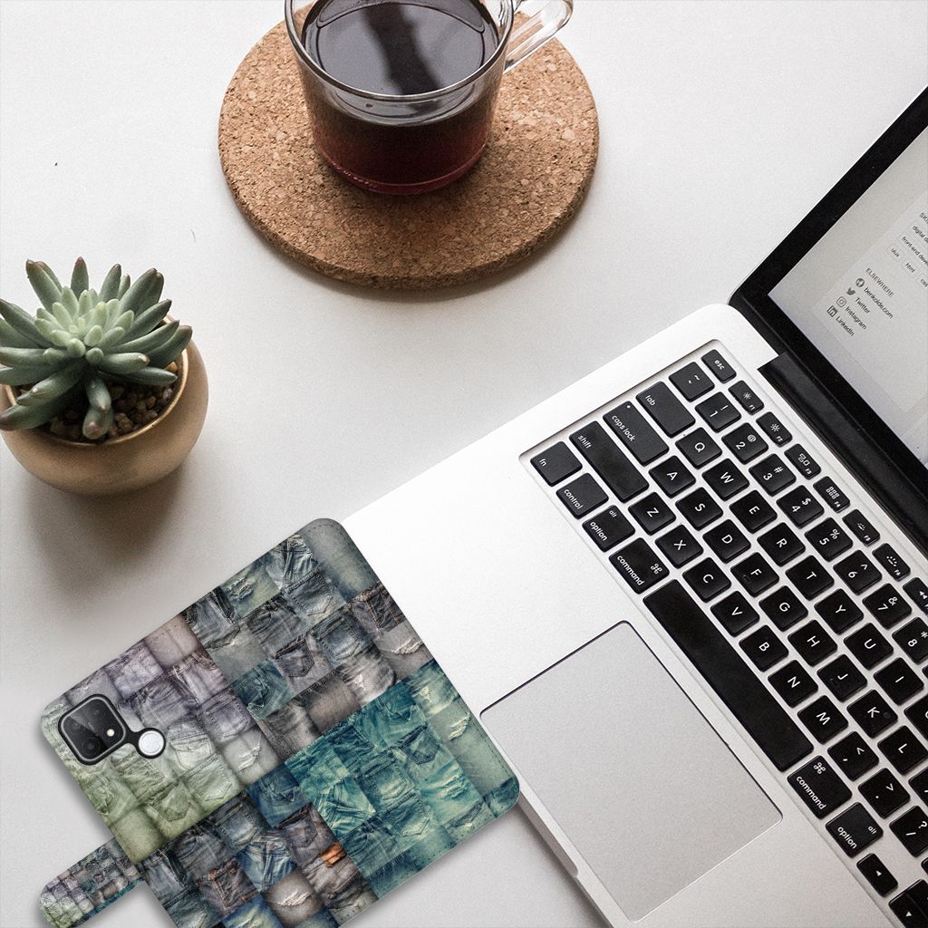 Wallet Case met Pasjes OPPO A15 Spijkerbroeken